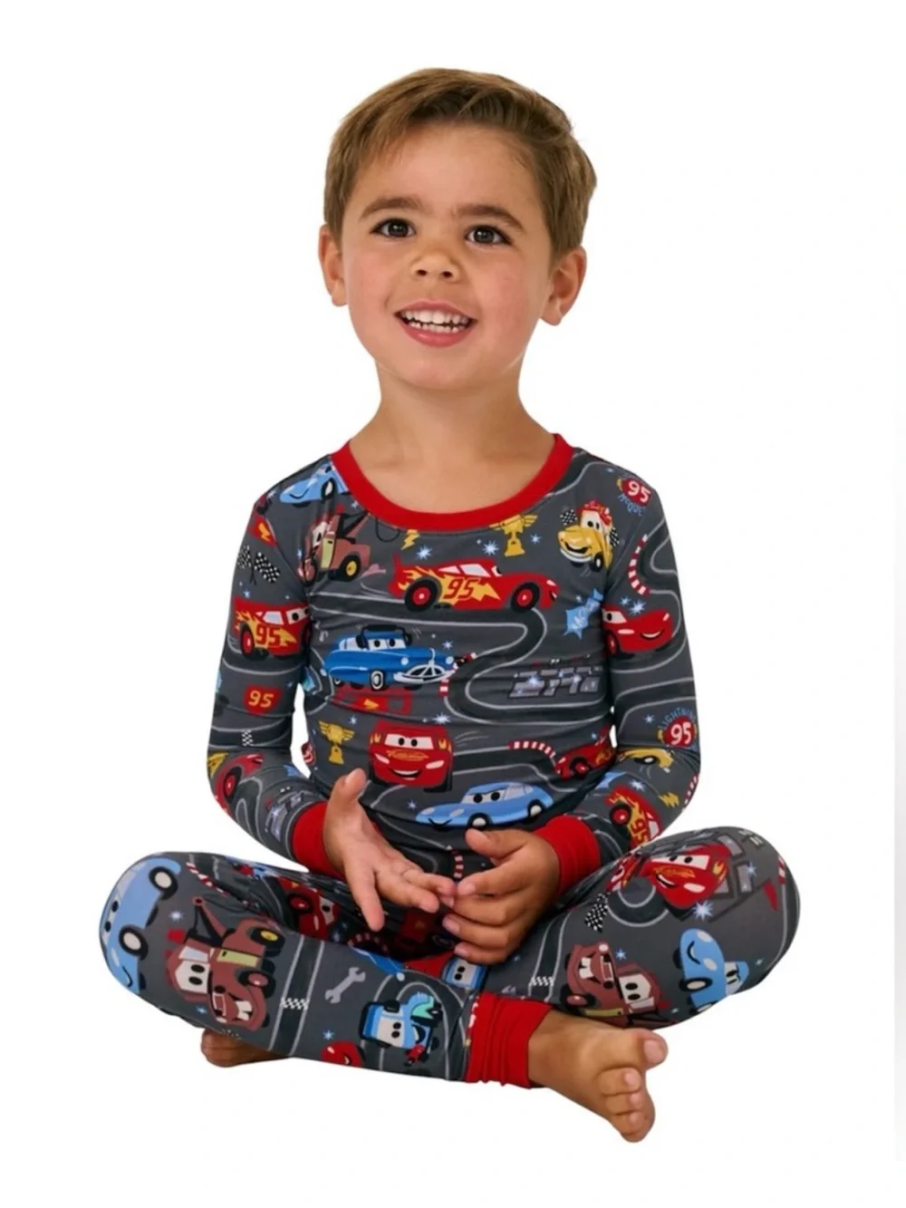 Little Sleepies Disney & Pixar Piston Cup LS 2 PC Pajama Set Multi 2T NWT IN PKG